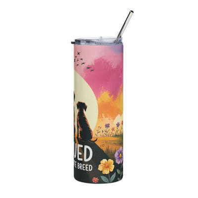 Rescue Is My Favorite Breed Tumbler, Dog Lover Gift, Pet Adoption Quote Cup, Insulated Travel Mug, Animal Rescue Themed Drinkware Printify