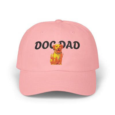 Personalized Classic Dad Cap with Custom Name, Ideal Gift for Father's Day, Casual Style, Adjustable White Cap, Dog Lover Hat Printify