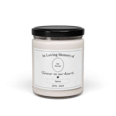 Memorial Candle-Personalized Pet Memorial Candle – Custom Photo, Name & Dates | Pet Loss Gift, Dog & Cat Remembrance Keepsake Printify
