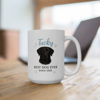 Personalized Illustrated Dog Portrait Ceramic Mug, Custom Pet Mug, Gift for Dog Moms, Custom Illustrated Dog Portrait Coffee Mug, Best Dog Printify