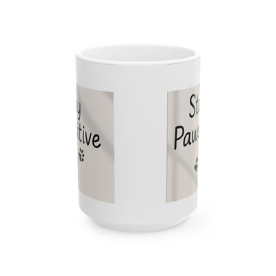 Pawsitivity Mug, Dog Lover Gift, Coffee Cup, Tea Mug, Playful Paw Prints, 11oz Printify