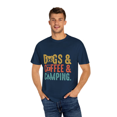 Dog Camping Unisex T-shirt, Outdoorsy Shirt for RV and Hiking, Campfire Tee for Dog Mom and Dad, Gift for Camping Enthusiasts Printify
