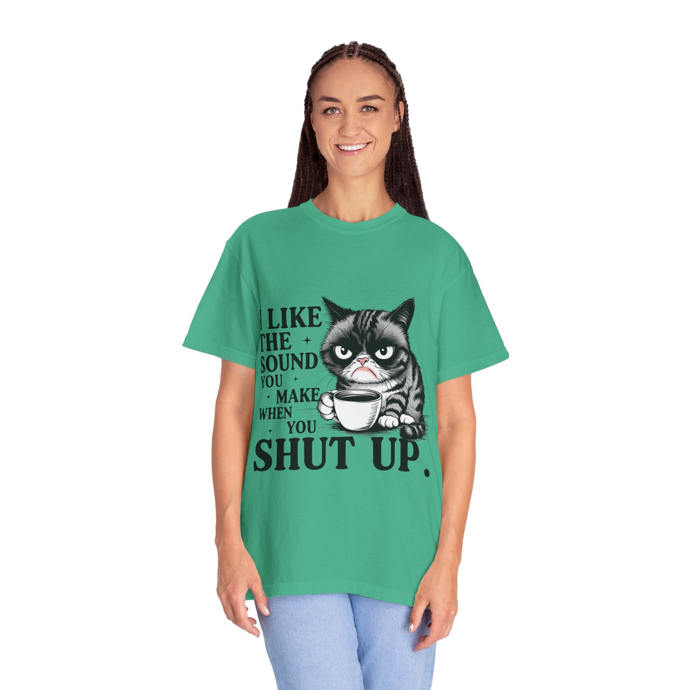 Funny Cat T-Shirt, I Like the Sound You Make When You Shut Up Tee, Gift for Cat Lovers, Humorous Graphic Tee, Unisex Apparel, Cute [...] Printify