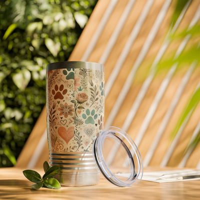 Floral Pet Lover Tumbler, 20oz - Perfect for Dog & Cat Owners, Gifts for Pet Lovers, Travel Mug, Insulated Drinkware, Animal Prints Printify