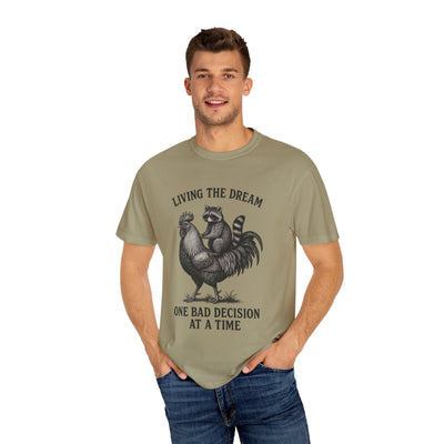 Funny Raccoon Riding Rooster T- shirt for Animal Lovers   Unisex Graphic Tee-funny raccoon rooster t-shirt-unisex sarcastic animal shirt - Clawsy.store