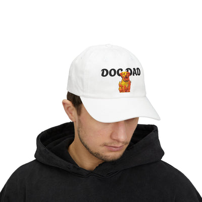 Personalized Classic Dad Cap with Custom Name, Ideal Gift for Father's Day, Casual Style, Adjustable White Cap, Dog Lover Hat Printify