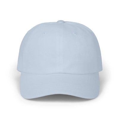 light blue cap