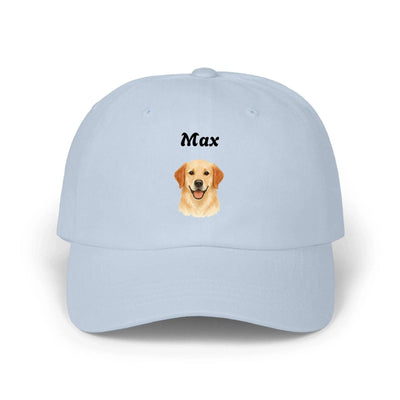 light blue cap