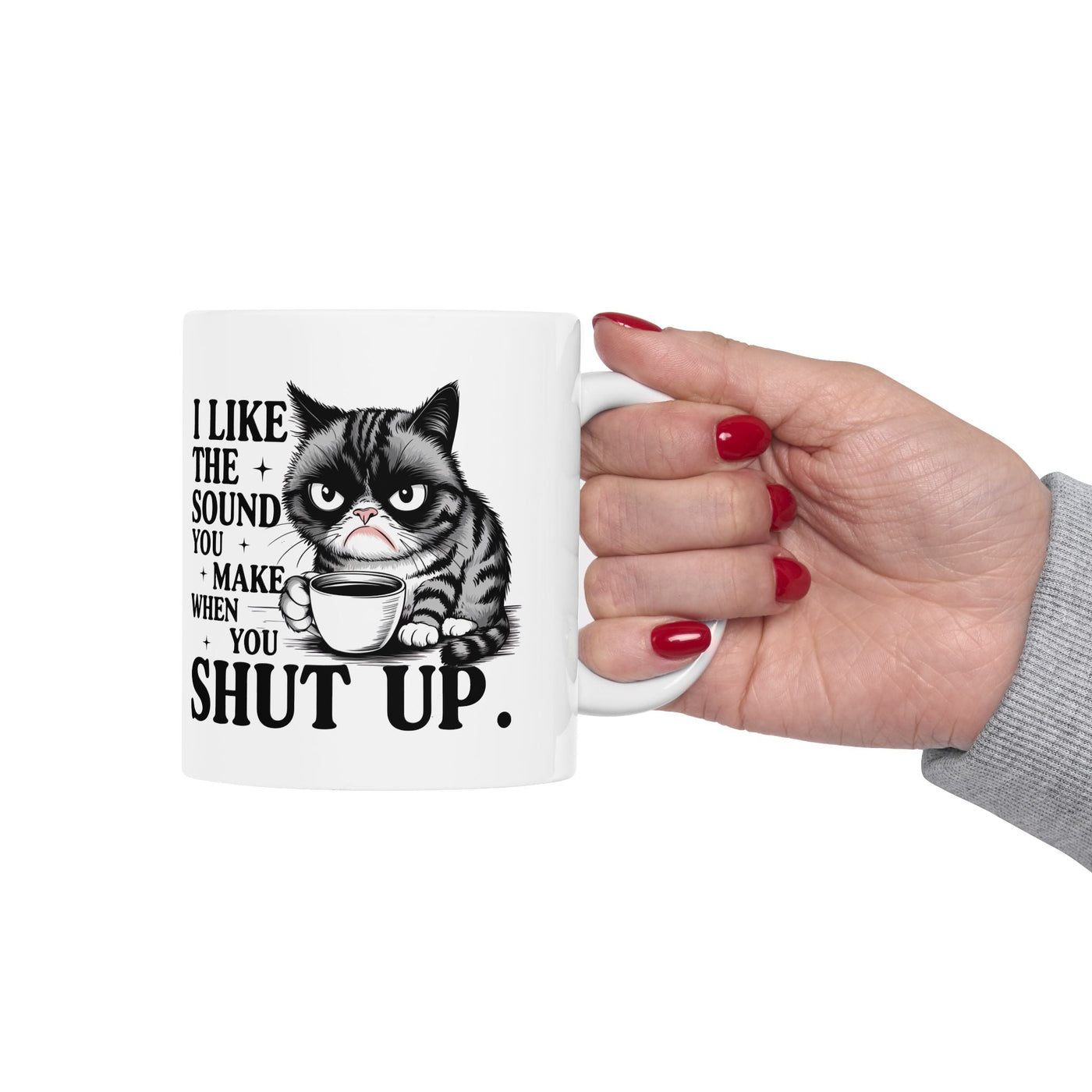 Funny Grumpy Cat Coffee Mug, Sarcastic Cat Lover Gift for Women or Men, Coworkers Funny Cat Mug, Gift for Cat Lovers, Birthday Present Printify