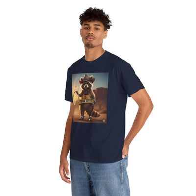 "Sheriff Trash Bandit" Raccoon Cowboy Graphic Tee - Quirky Western Animal Lover T-Shirt Printify