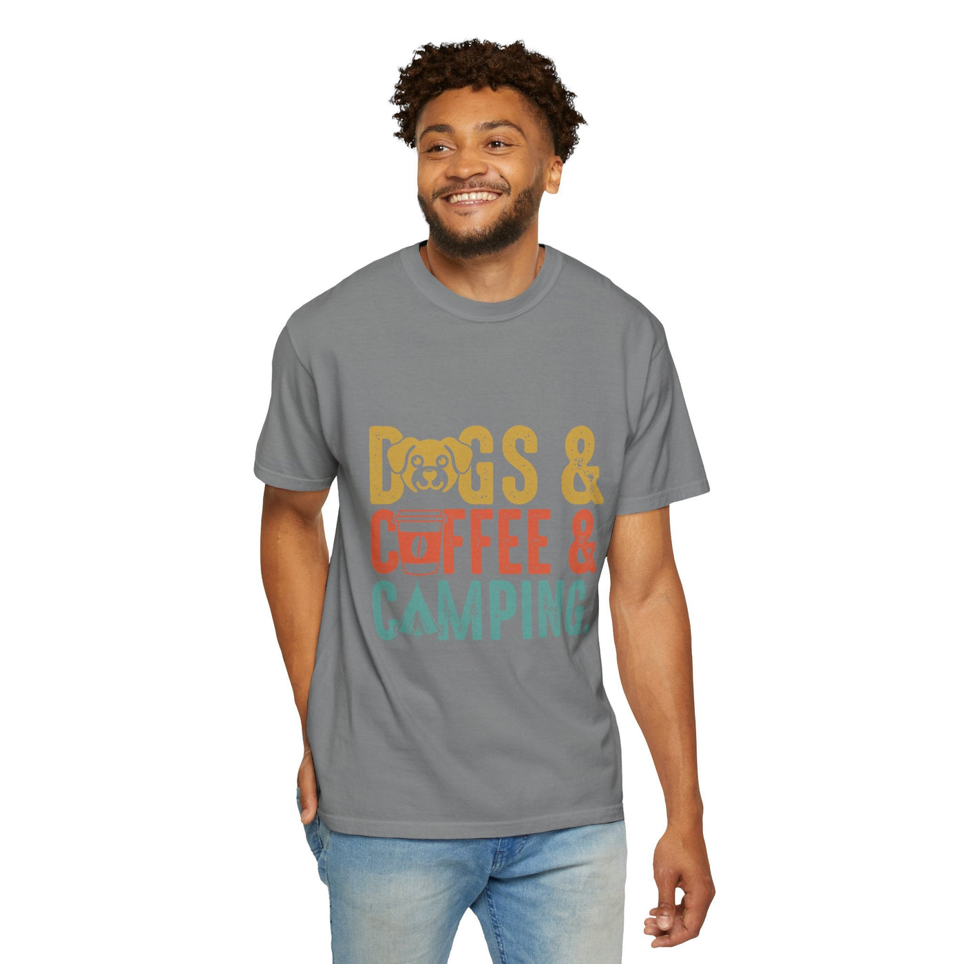 Dog Camping Unisex T-shirt, Outdoorsy Shirt for RV and Hiking, Campfire Tee for Dog Mom and Dad, Gift for Camping Enthusiasts Printify