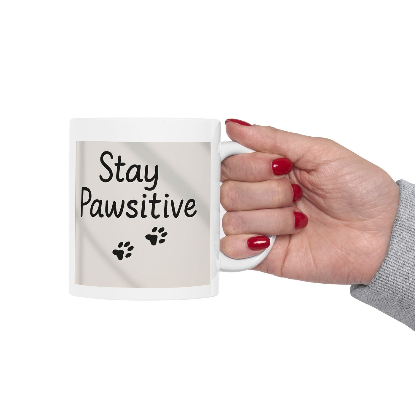 Pawsitivity Mug, Dog Lover Gift, Coffee Cup, Tea Mug, Playful Paw Prints, 11oz Printify