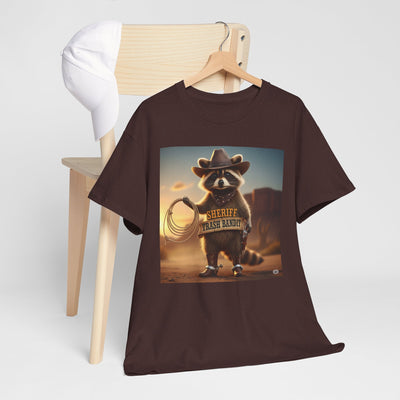 "Sheriff Trash Bandit" Raccoon Cowboy Graphic Tee - Quirky Western Animal Lover T-Shirt Printify