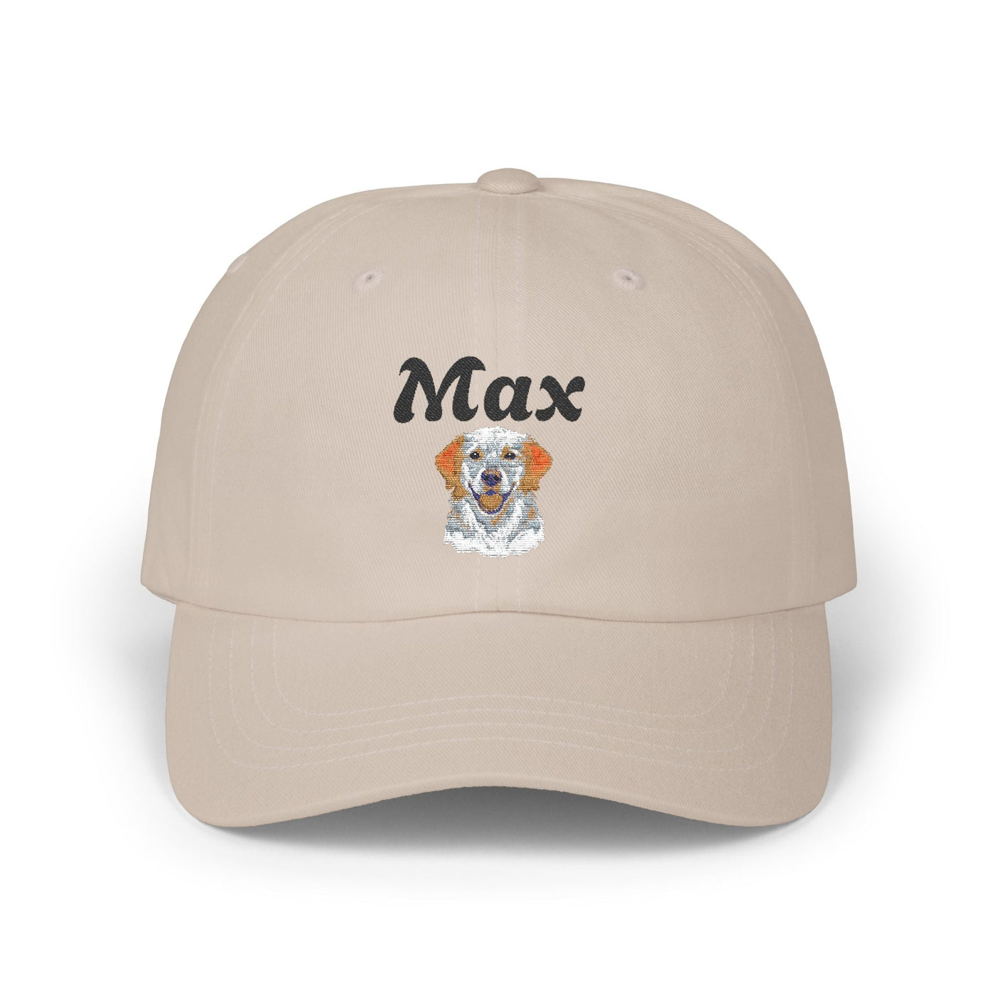 Personalized Classic Dad Cap with Custom Name, Ideal Gift for Father's Day, Casual Style, Adjustable White Cap, Dog Lover Hat Printify