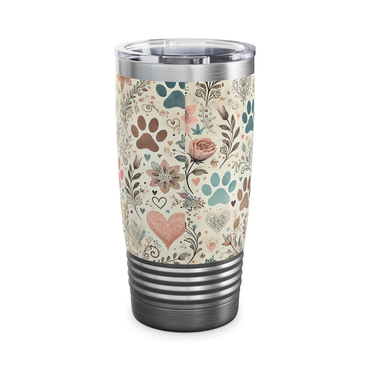 Floral Pet Lover Tumbler, 20oz - Perfect for Dog & Cat Owners, Gifts for Pet Lovers, Travel Mug, Insulated Drinkware, Animal Prints Printify