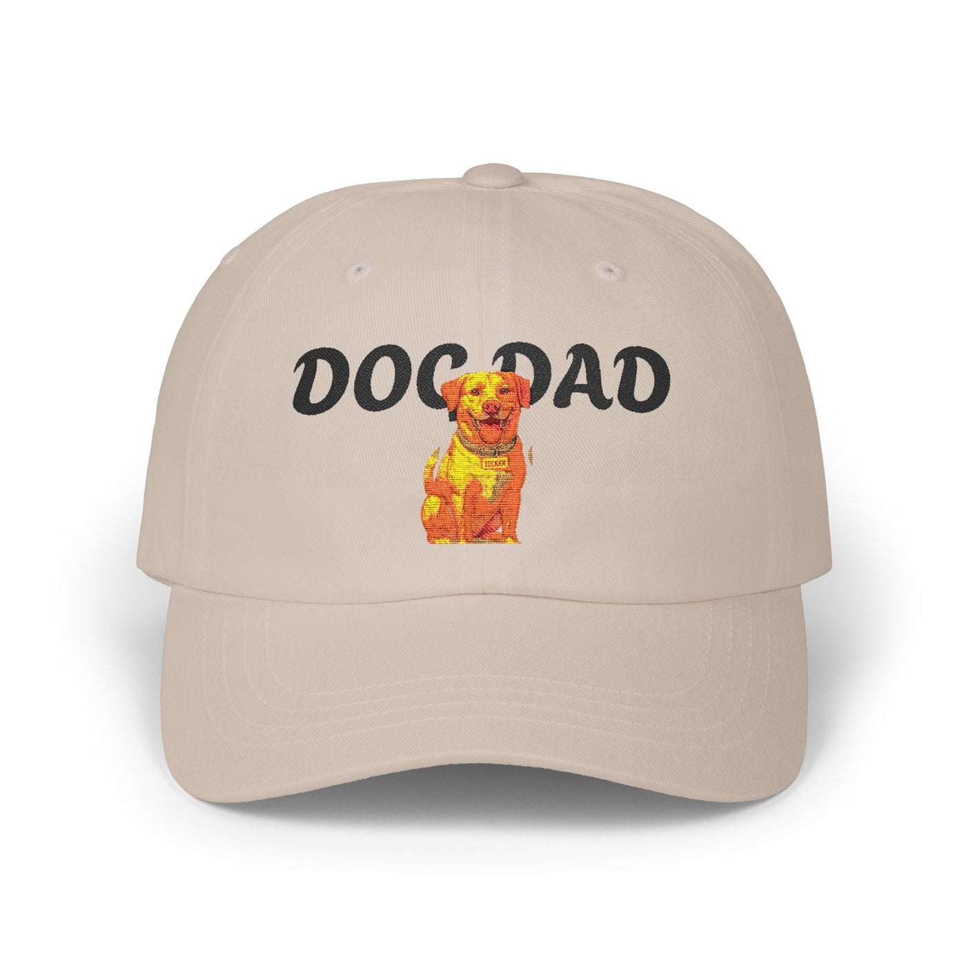 Personalized Classic Dad Cap with Custom Name, Ideal Gift for Father's Day, Casual Style, Adjustable White Cap, Dog Lover Hat Printify