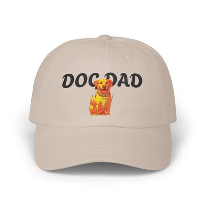 Personalized Classic Dad Cap with Custom Name, Ideal Gift for Father's Day, Casual Style, Adjustable White Cap, Dog Lover Hat Printify