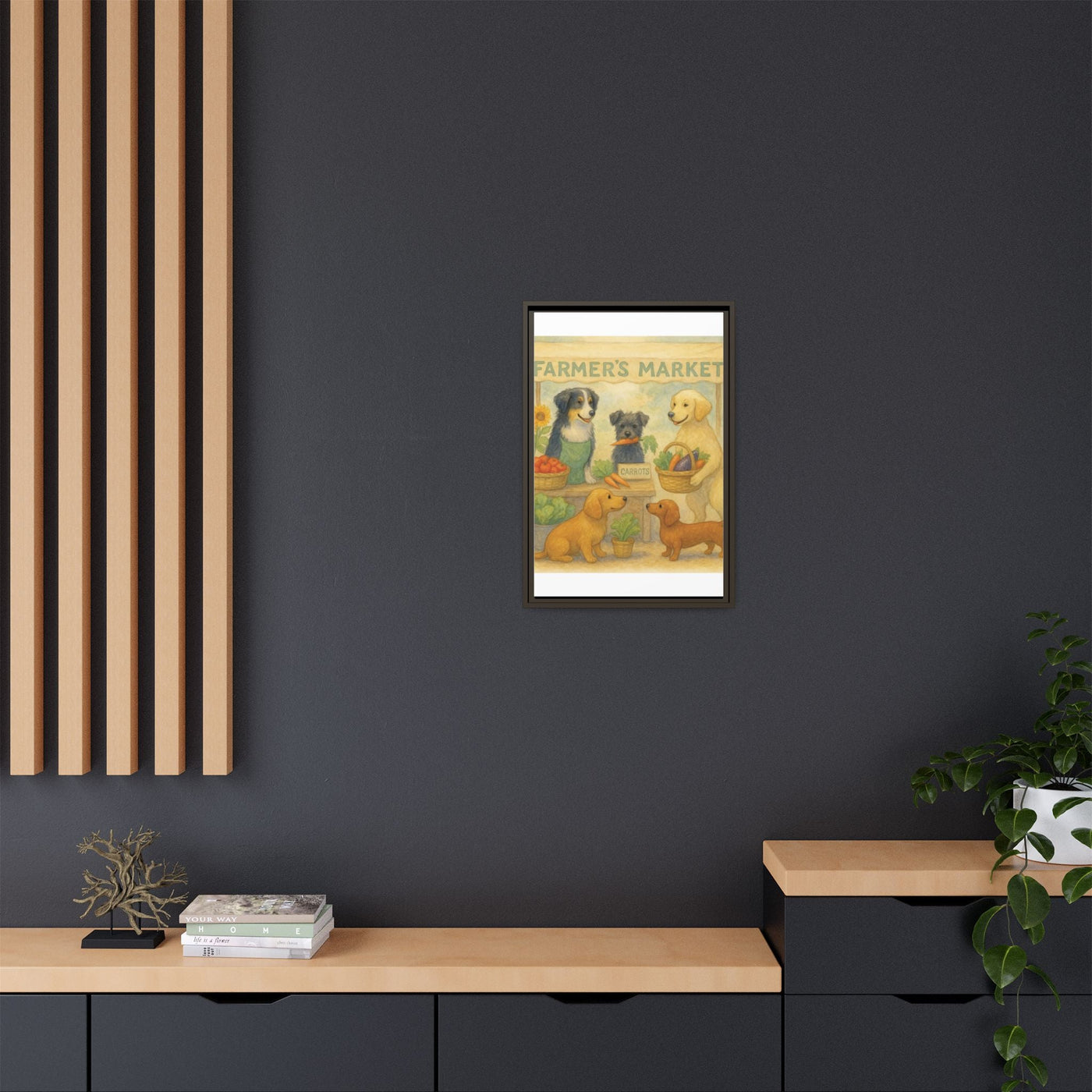 Framed Dog Art Print, Colorful Pet Decor, Animal Lover Gift, Farmhouse Wall Art, Dog Lover Home Decoration Printify