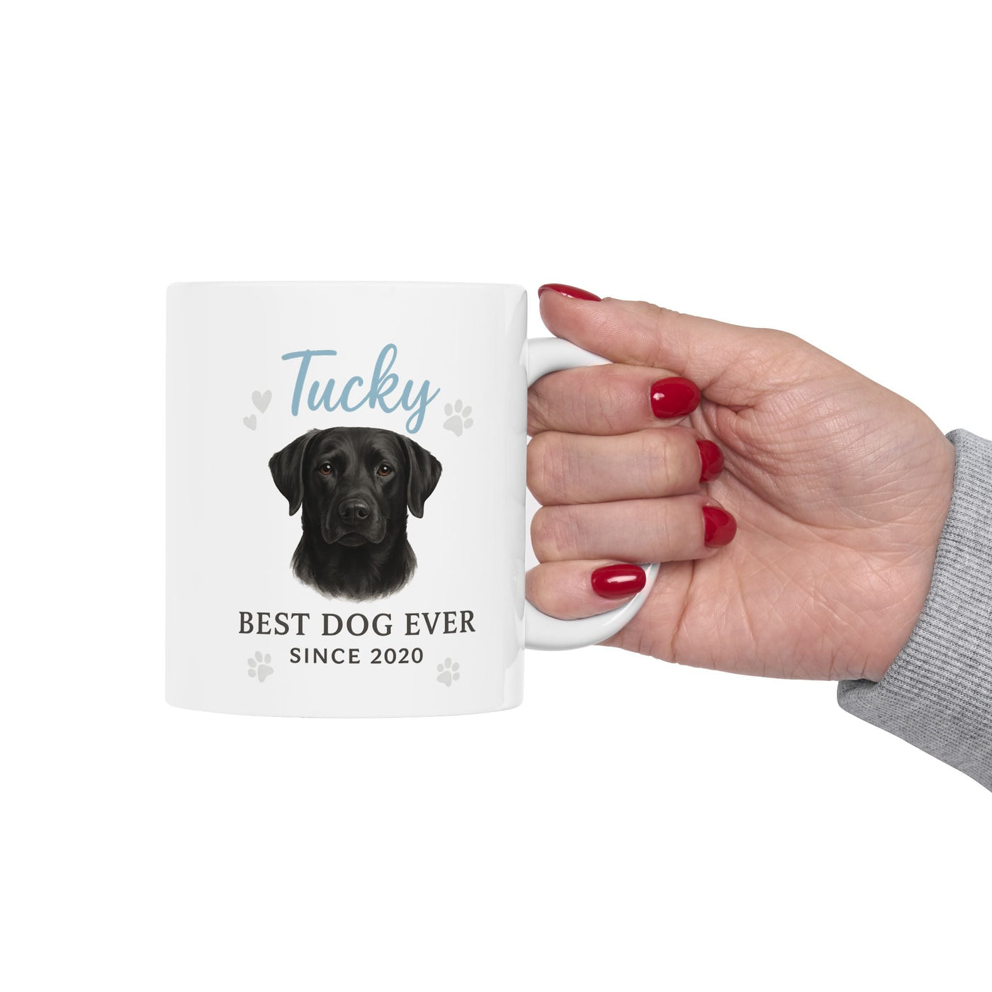 Personalized Illustrated Dog Portrait Ceramic Mug, Custom Pet Mug, Gift for Dog Moms, Custom Illustrated Dog Portrait Coffee Mug, Best Dog Printify
