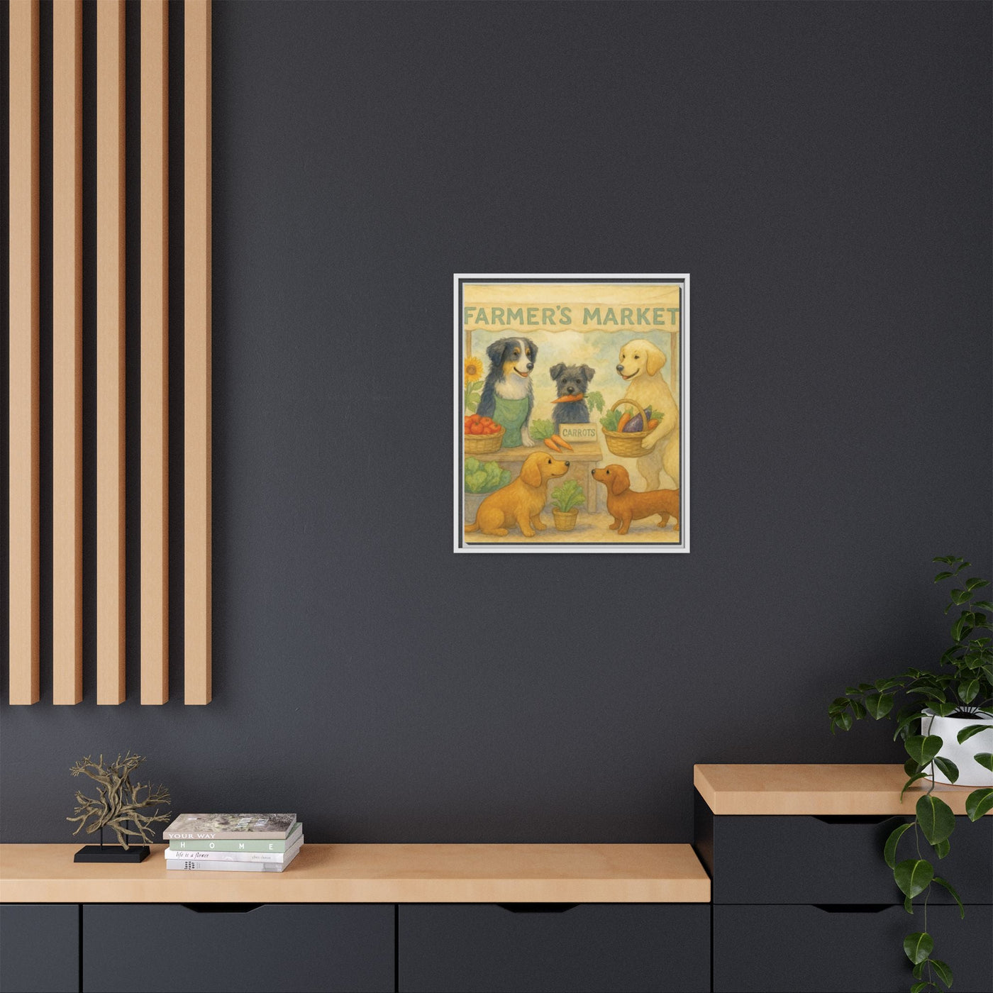 Framed Dog Art Print, Colorful Pet Decor, Animal Lover Gift, Farmhouse Wall Art, Dog Lover Home Decoration Printify