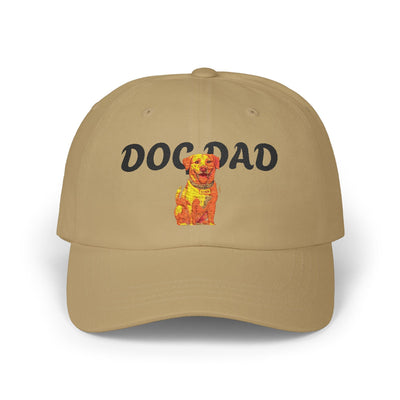 Personalized Classic Dad Cap with Custom Name, Ideal Gift for Father's Day, Casual Style, Adjustable White Cap, Dog Lover Hat Printify