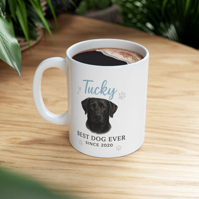 Personalized Illustrated Dog Portrait Ceramic Mug, Custom Pet Mug, Gift for Dog Moms, Custom Illustrated Dog Portrait Coffee Mug, Best Dog Printify