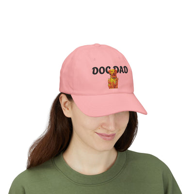 Personalized Classic Dad Cap with Custom Name, Ideal Gift for Father's Day, Casual Style, Adjustable White Cap, Dog Lover Hat Printify