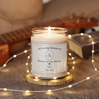 Memorial Candle-Personalized Pet Memorial Candle – Custom Photo, Name & Dates | Pet Loss Gift, Dog & Cat Remembrance Keepsake Printify